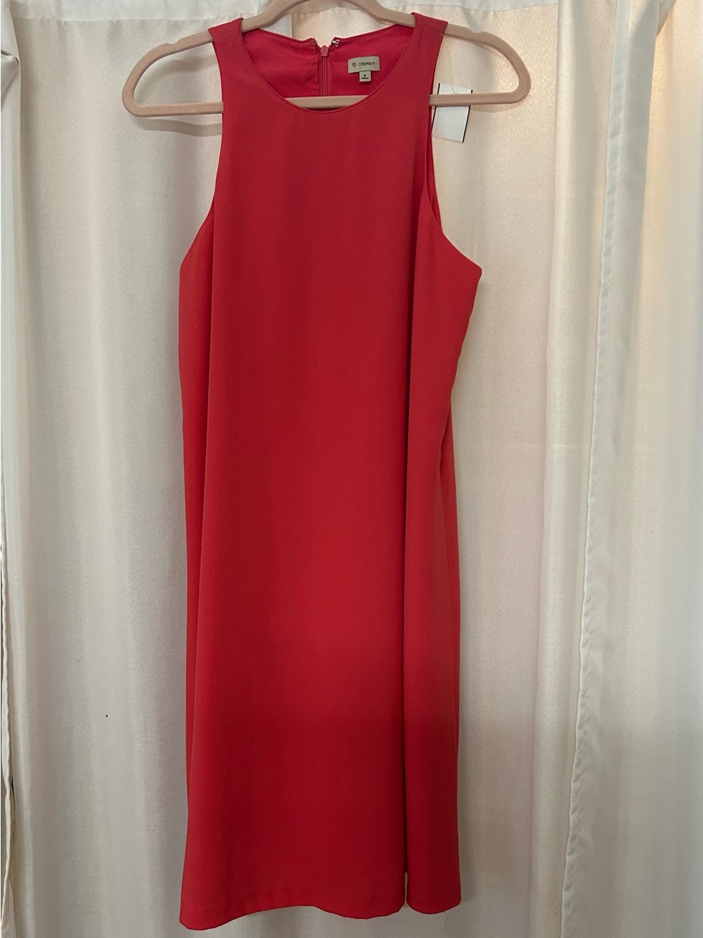 Daniel Cremieux Coral-Red Sleeveless Midi Shift Dress